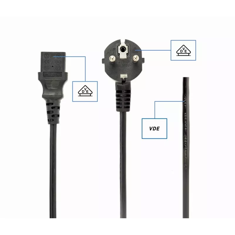 GEMBIRD cavo di alimentazione (C13), certificato VDE 5 m