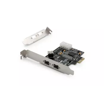 DIGITUS Scheda interfaccia IEEE 1394b, PCIe 3 porte, 2x9 poli esterna + 1x9 poli interna