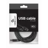 Cavo USB, Gembird 4,5 m USB 2.0 A/B M, nero, connettore maschio/connettore maschio