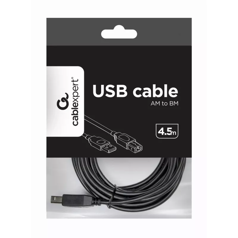Cavo USB, Gembird 4,5 m USB 2.0 A/B M, nero, connettore maschio/connettore maschio