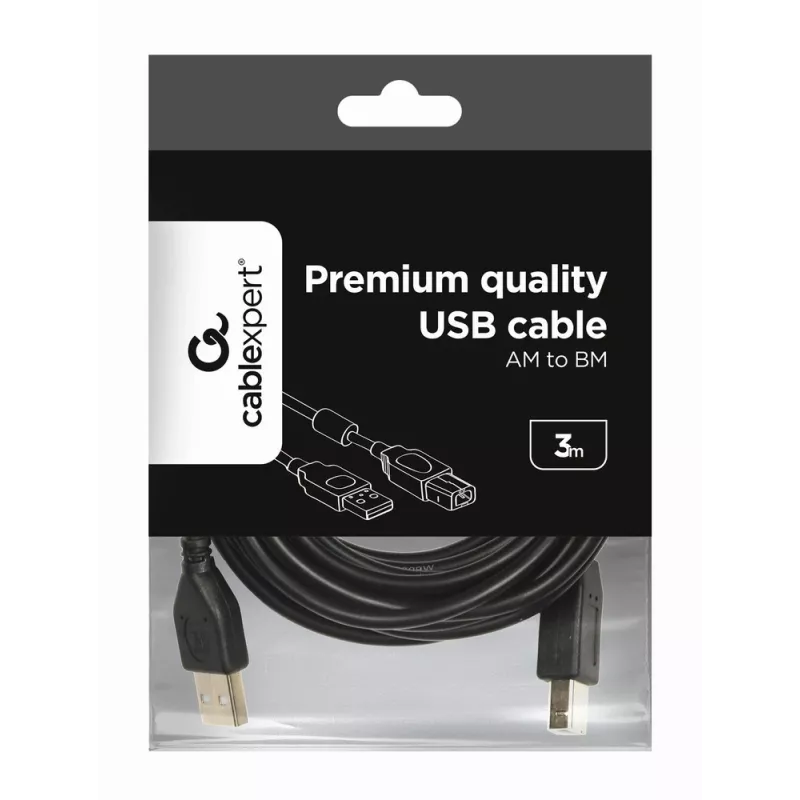 GEMBIRD Qualità premium USB connettore maschio A a connettore maschio B, 3m