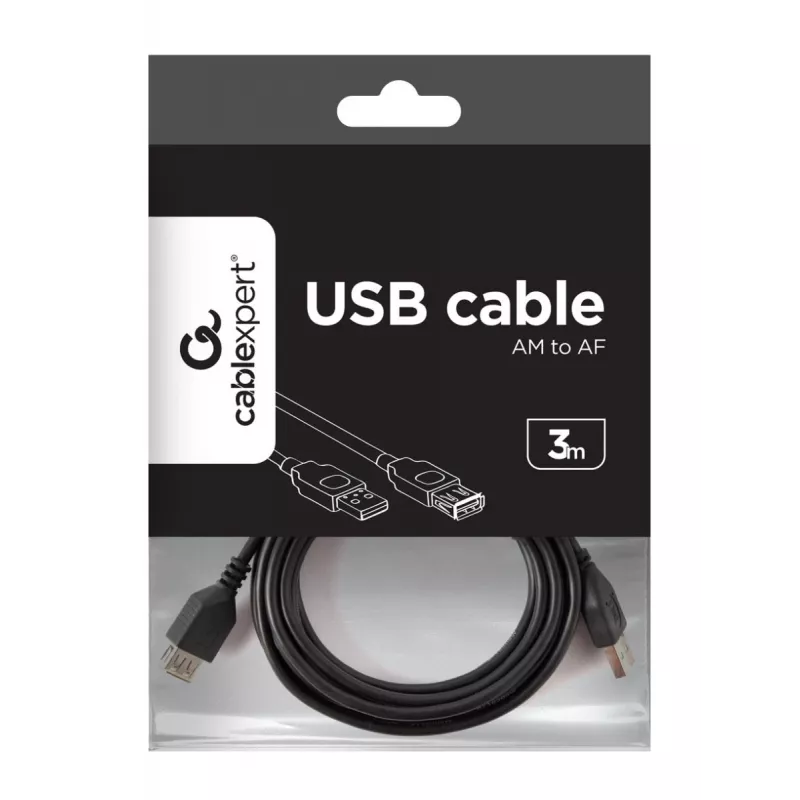 Gembird CCP-USB2-AMAF-10 cavo prolunga USB 2.0 tipo A (AM/AF), 3 m, nero