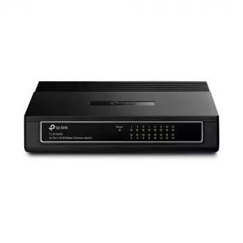 TP-Link Switch desktop 16 porte 10/100Mbps, unmanaged, Fast Ethernet (10/100), full duplex, montaggio a rack, montaggio a parete