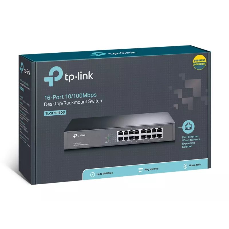 TP-Link TL-SF1016DS Switch di rete unmanaged Fast Ethernet (10/100) 1U nero