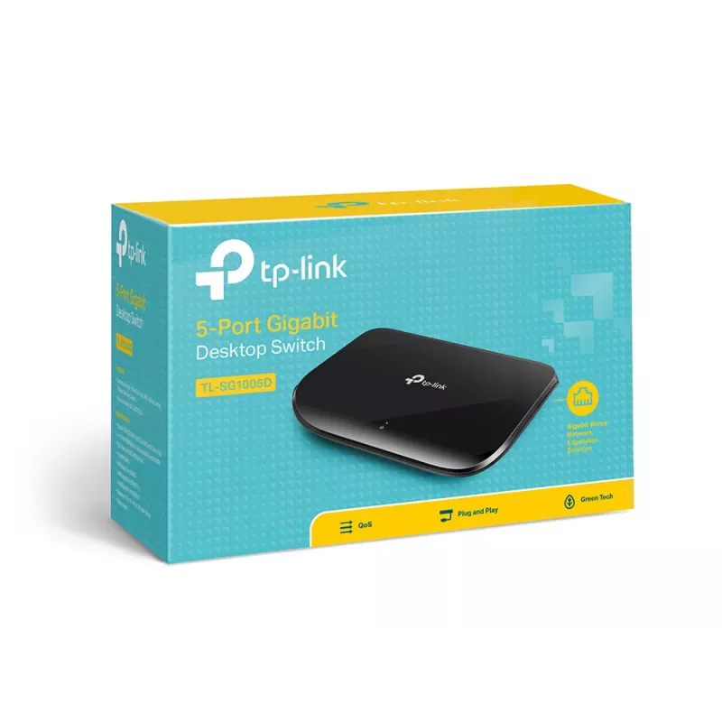 TP-Link Switch di rete desktop 5 porte Gigabit, unmanaged, Gigabit Ethernet (10/100/1000), full duplex