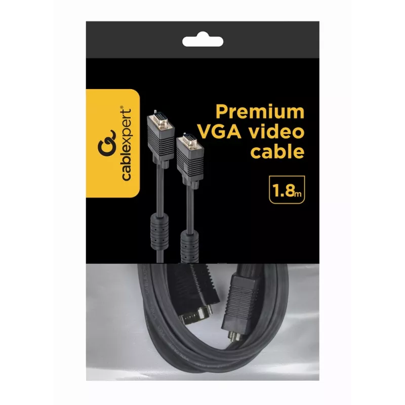 GEMBIRD Premium VGA HD15M/HD15M doppia schermatura con 2*ferrite 2,0 m cavo / nero