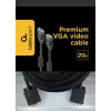 Cavo GEMBIRD Premium VGA - HD15M/HD15M - doppio schermato con 2 x nucleo in ferrite 20m - nero