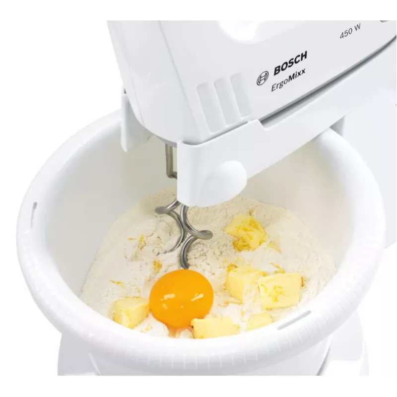 Frullatore a mano Bosch MFQ36460 ErgoMixx con ciotola e supporto 450 W bianco