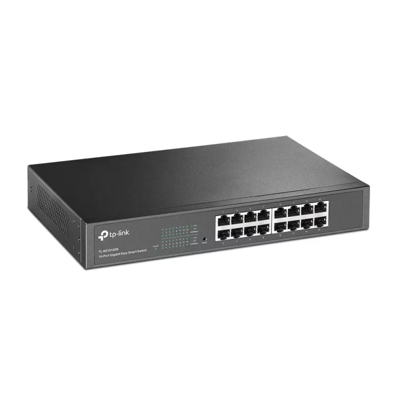 TP-Link switch di rete 16 porte Gigabit Easy Smart, managed, L2, Gigabit Ethernet (10/100/1000), montaggio a rack, 1U