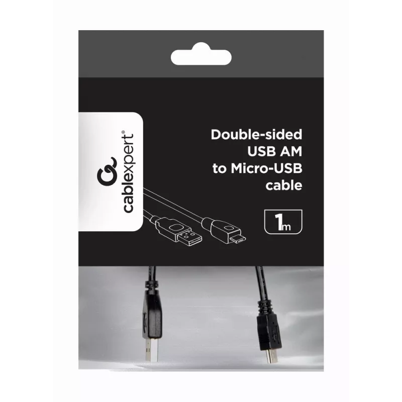 GEMBIRD cavo USB 2.0 AM a Micro-USB double-sided, 1 m - nero