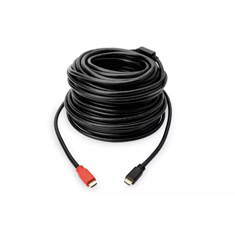 Cavo HDMI High Speed DIGITUS ASSMANN, Type-A, con amplificatore, M/M, 15 m con Ethernet, Ultra HD 24p, CE, oro nero