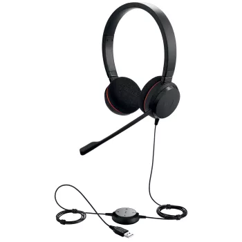 Jabra Evolve 20 MS stereo, con filo, ufficio/call center, 150 - 7000 Hz, 171 g, headset, nero