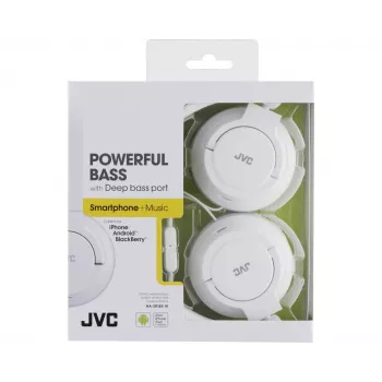 JVC HA-SR185-W-E Cuffie leggere, con filo, 10 - 22000 Hz, chiamate/musica, 108 g, headset, bianche