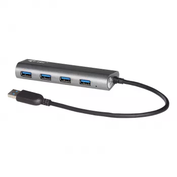 Hub USB i-tec Metal Superspeed USB 3.0 hub 4 porte 5000 Mbit/s grigio