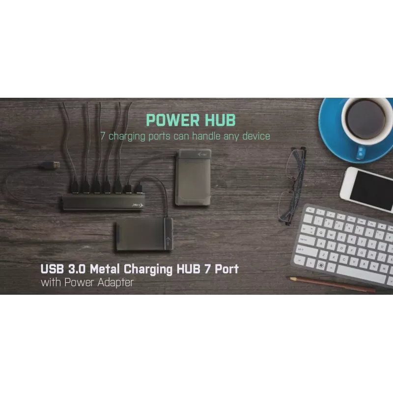 i-tec Metal Superspeed USB 3.0 Hub 7 porte