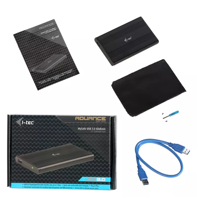 Case per HDD/SSD i-tec Advance MySafe AluBasic 2.5 inch USB 3.0