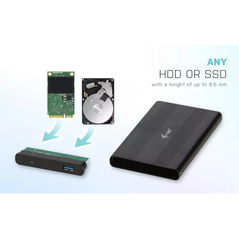 Case per HDD/SSD i-tec Advance MySafe AluBasic 2.5 inch USB 3.0