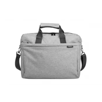 Borsa a tracolla NATEC Mustela per laptop fino a 39,6 cm (15,6 pollici), poliestere, grigio, tasca frontale, tracolla