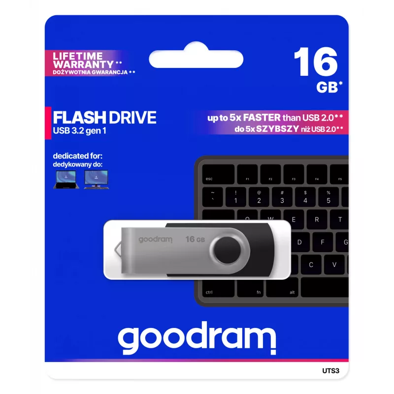 Chiavetta USB Goodram UTS3 16 GB USB Type-A 3.2 Gen 1 (3.1 Gen 1) nero