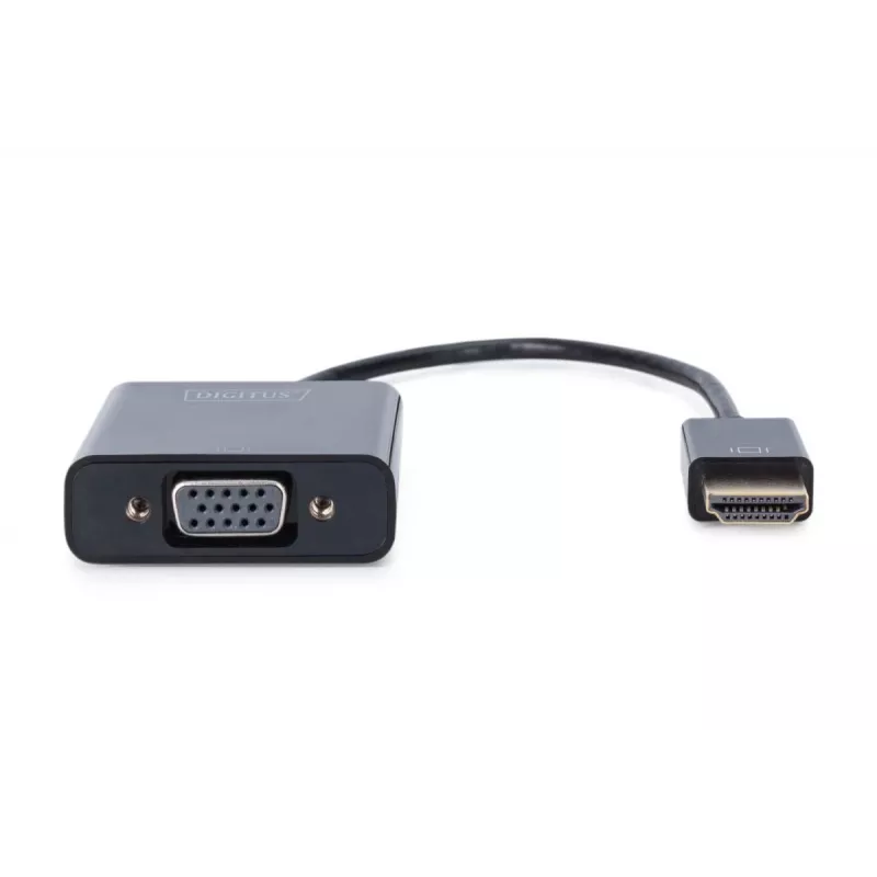 Adattatore convertitore DIGITUS HDMI a VGA Type-A - connettore VGA (D-Sub), jack audio da 3,5 mm, nero