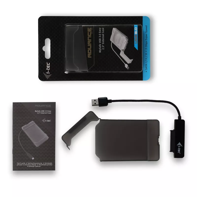 Case per HDD/SSD i-tec MySafe USB 3.0 Easy 2,5 pollici case esterno nero
