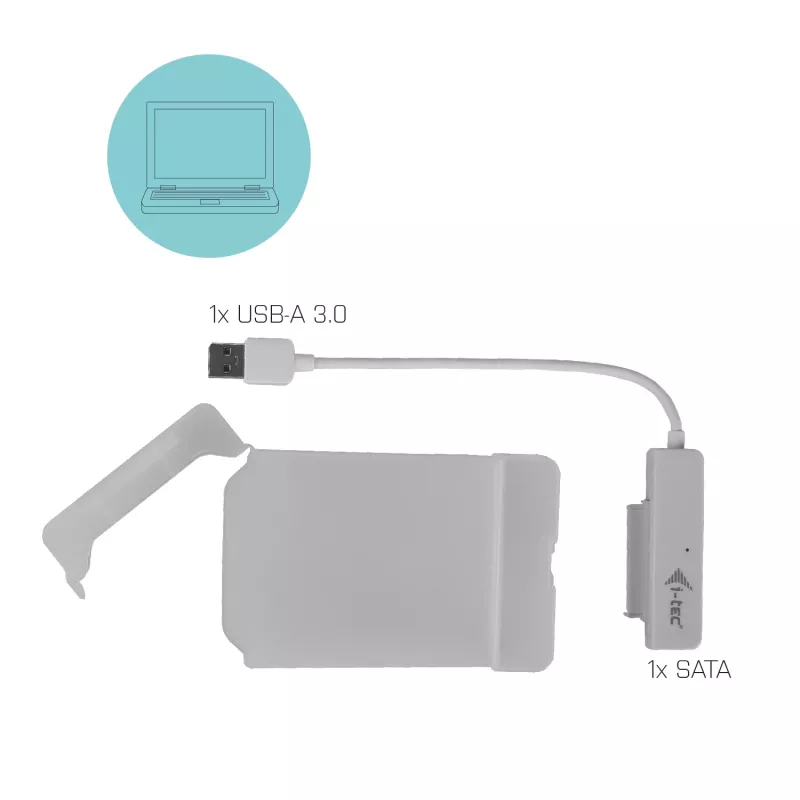 Case per HDD/SSD i-tec MySafe USB 3.0 Easy 2,5 pollici case esterno – bianco