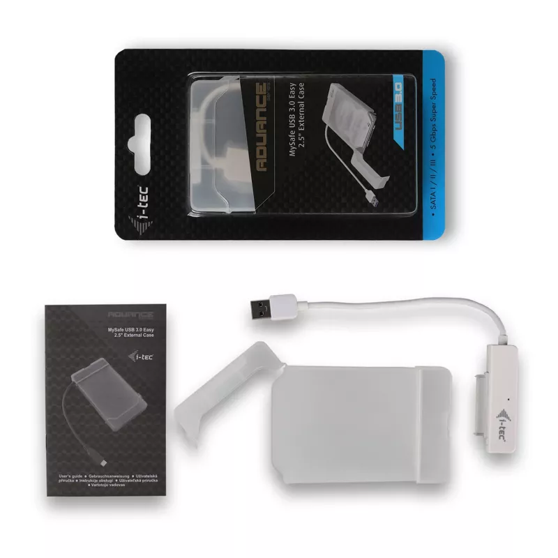 Case per HDD/SSD i-tec MySafe USB 3.0 Easy 2,5 pollici case esterno – bianco