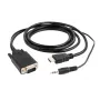 Cavo adattatore GEMBIRD HDMI a VGA e audio, connettore singolo, 1,8 m - nero