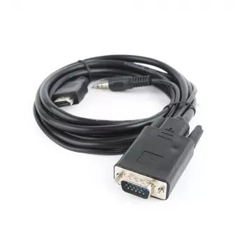 Cavo adattatore GEMBIRD HDMI a VGA e audio, connettore singolo, 1,8 m - nero