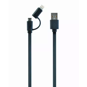 Cavo combinato di ricarica GEMBIRD USB a Apple Lightning e Micro-USB 1 m - nero