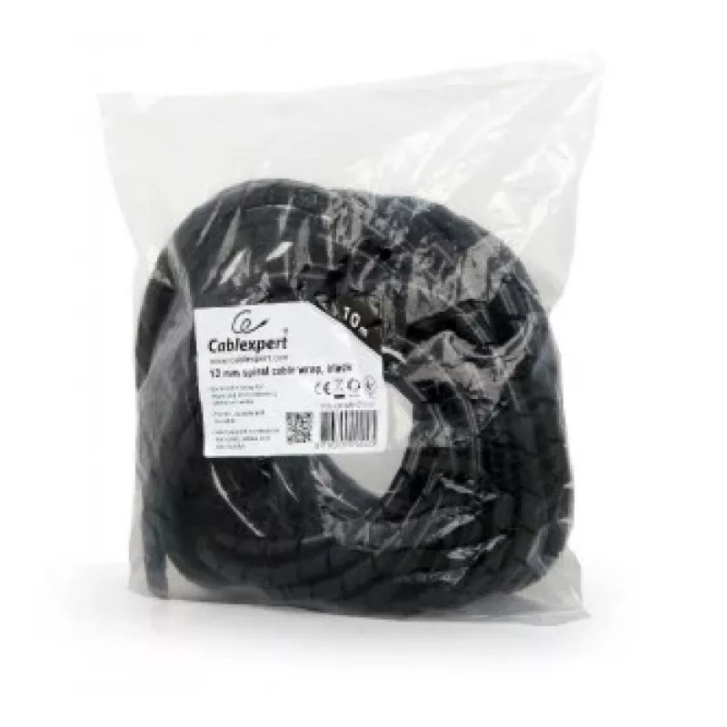 GEMBIRD guaina spiralata per cavi 12 mm, 10 m – nero