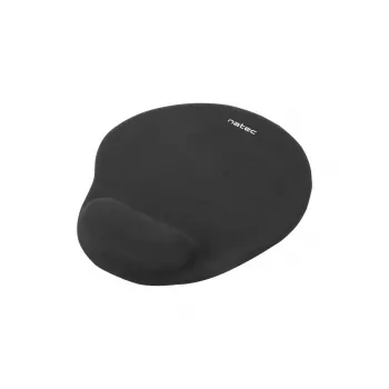 Tappetino per mouse NATEC Marmot nero con poggiapolsi in gel, superficie in tessuto 245×225×22 mm