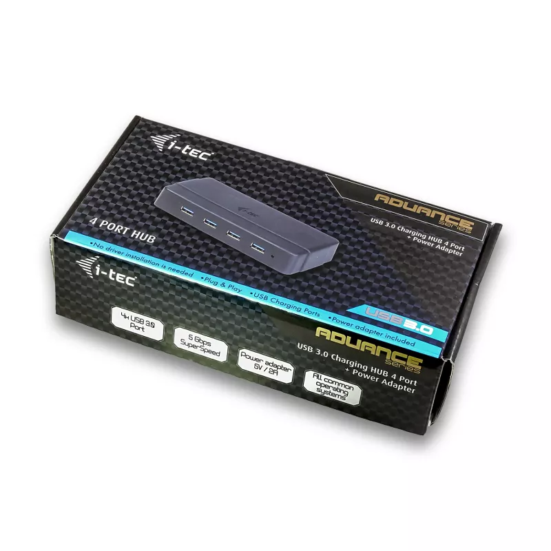i-tec hub di ricarica USB 3.0 4 porte alimentatore USB 3.2 Gen 1 Type-B