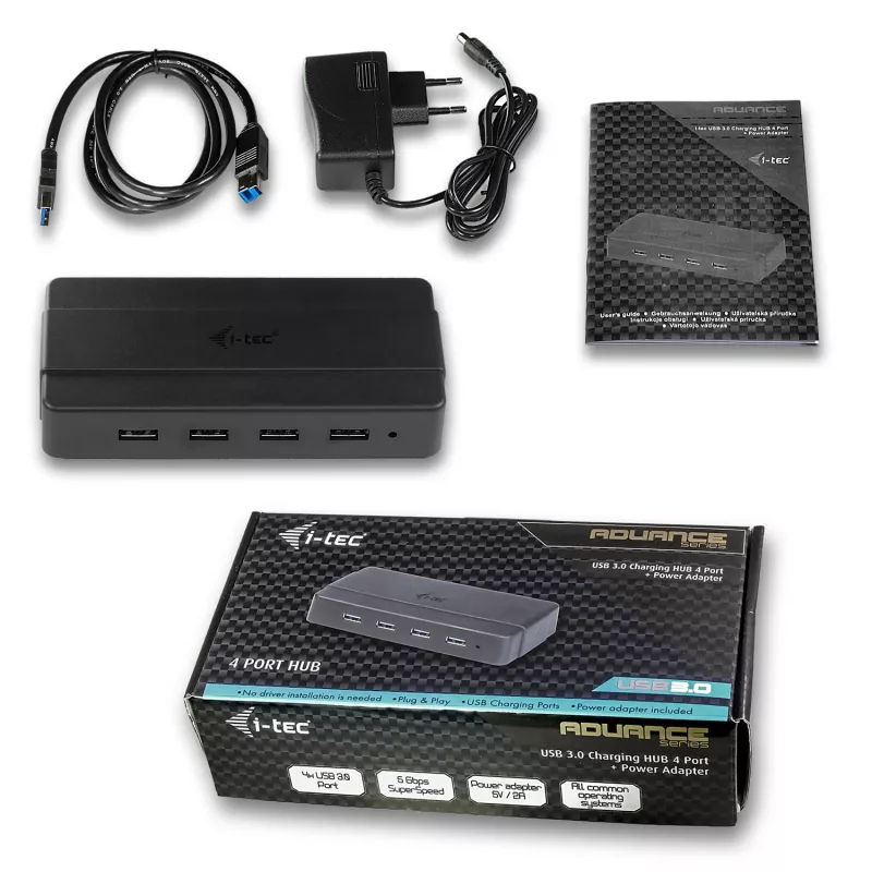 i-tec hub di ricarica USB 3.0 4 porte alimentatore USB 3.2 Gen 1 Type-B