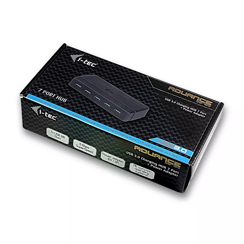 i-tec hub di ricarica USB 3.0 7 porte alimentatore USB 3.2 Gen 1 Type-B