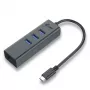 i-tec Metal hub USB-C 3 porte + adattatore Gigabit Ethernet