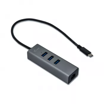 i-tec Metal hub USB-C 3 porte + adattatore Gigabit Ethernet