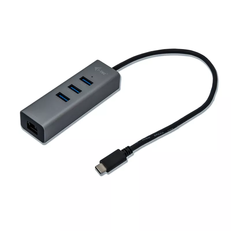 i-tec Metal hub USB-C 3 porte + adattatore Gigabit Ethernet