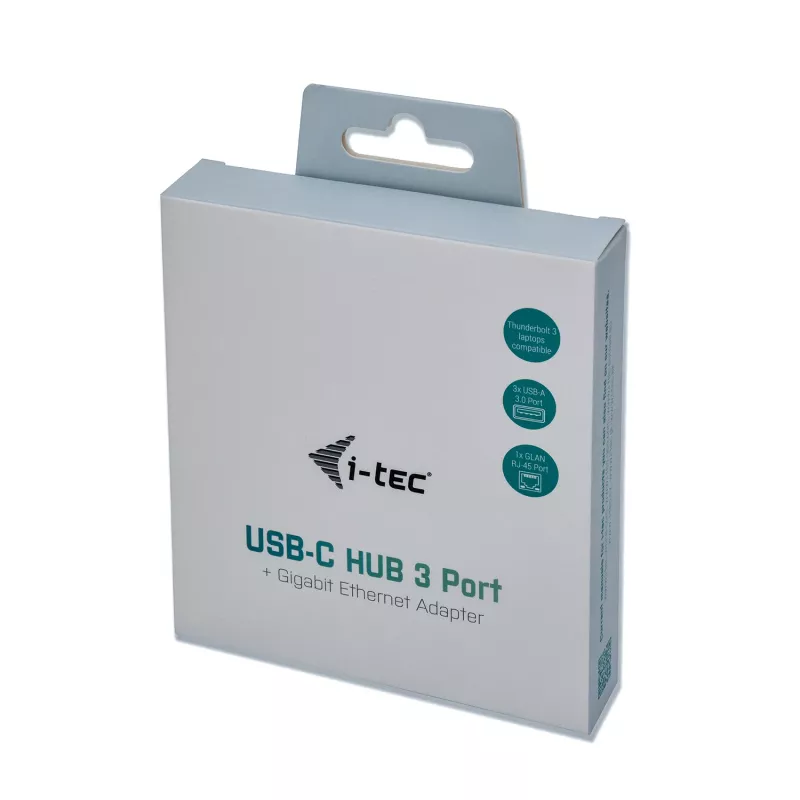 i-tec Metal hub USB-C 3 porte + adattatore Gigabit Ethernet