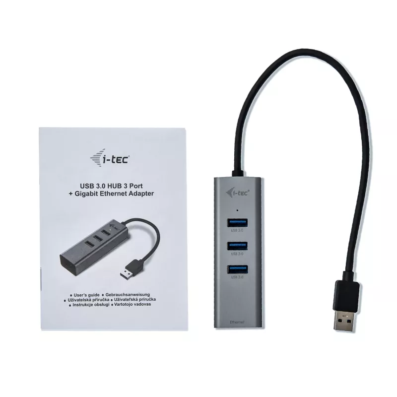 i-tec Metal hub USB 3.0 3 porte + adattatore Gigabit Ethernet