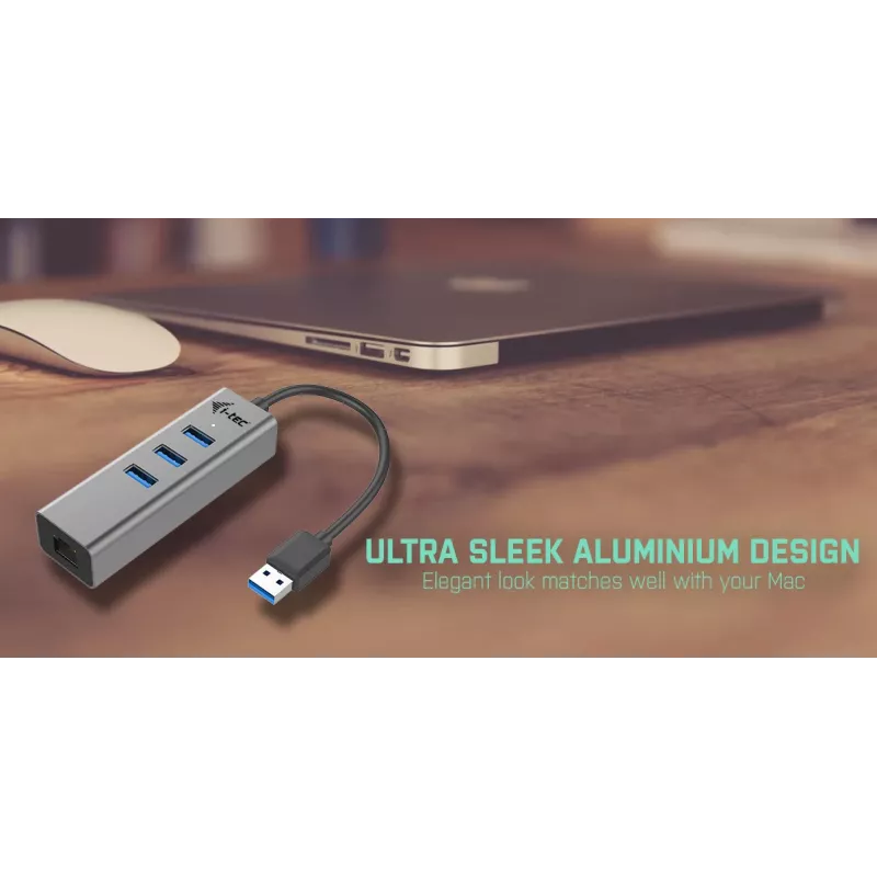 i-tec Metal hub USB 3.0 3 porte + adattatore Gigabit Ethernet