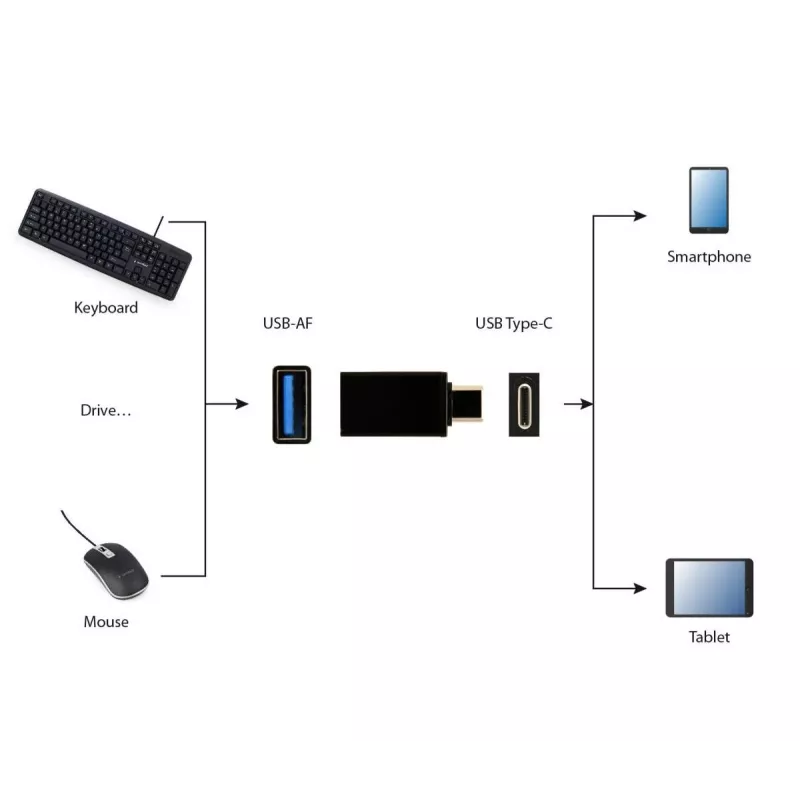 Adattatore grafico USB Gembird A-USB3-CMAF-01 — USB Type-C a USB (USB 2.0 / 3.2 Gen 1), compatto nero