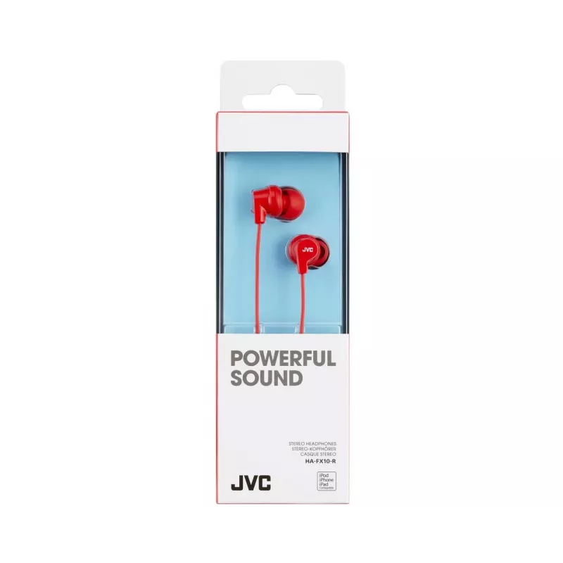 Cuffie in-ear JVC HA-FX10-R-E dai colori vivaci