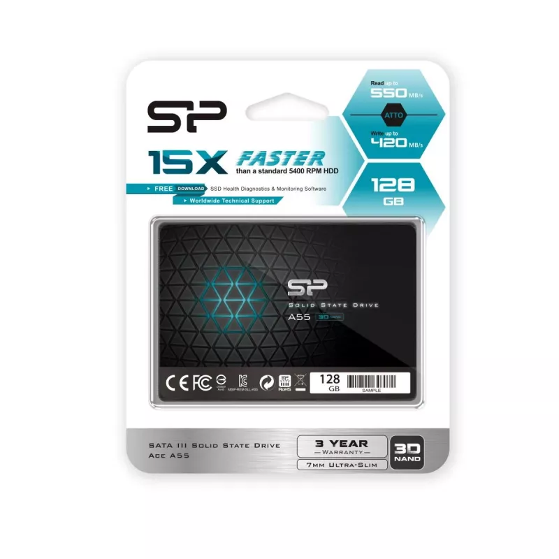 SILICON POWER SSD - A55 - 128GB - 2,5 pollici - SATA III Slc