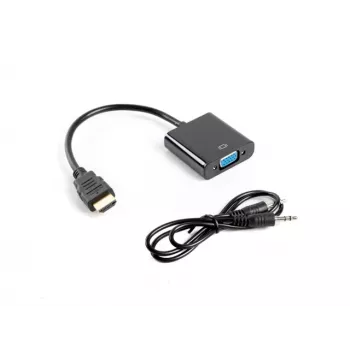LANBERG adattatore cavo video VGA (D-Sub) HDMI Type-A (standard) 0,2 m nero
