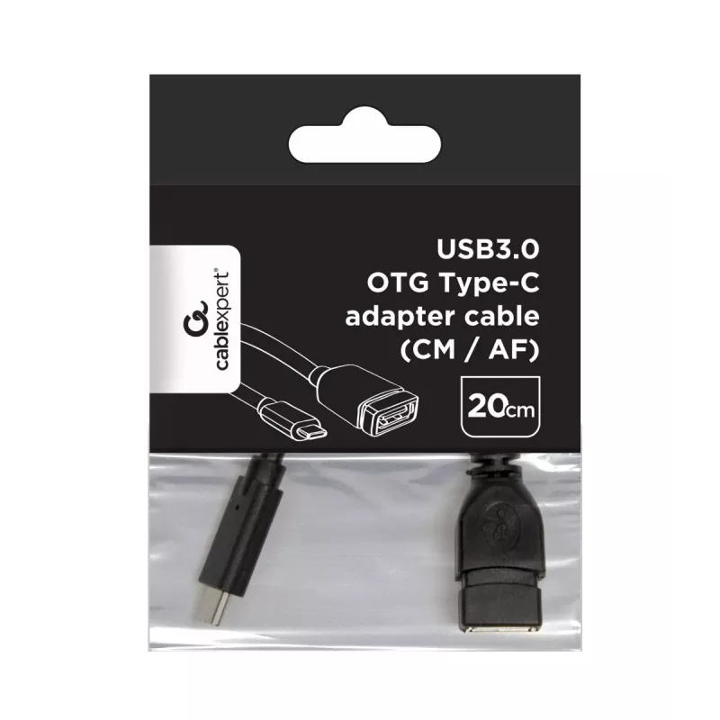 Cavo USB Gembird A-OTG-CMAF3-01, USB‑C su USB‑A, 0,2 m, nero