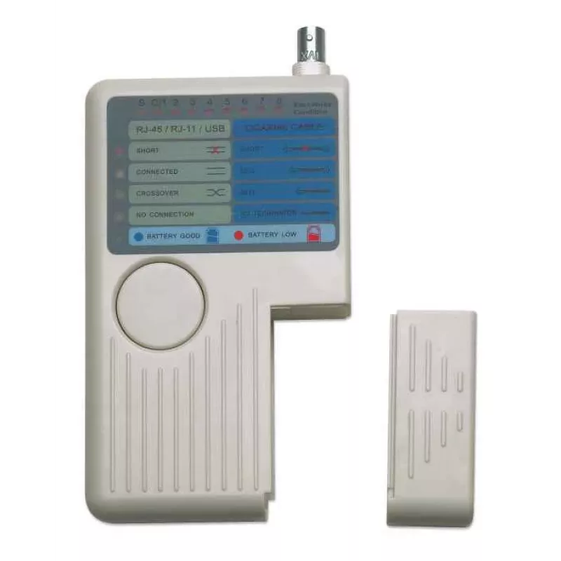 Intellinet tester cavi 4-in-1, RJ-11, RJ-45, USB e BNC, test con un pulsante
