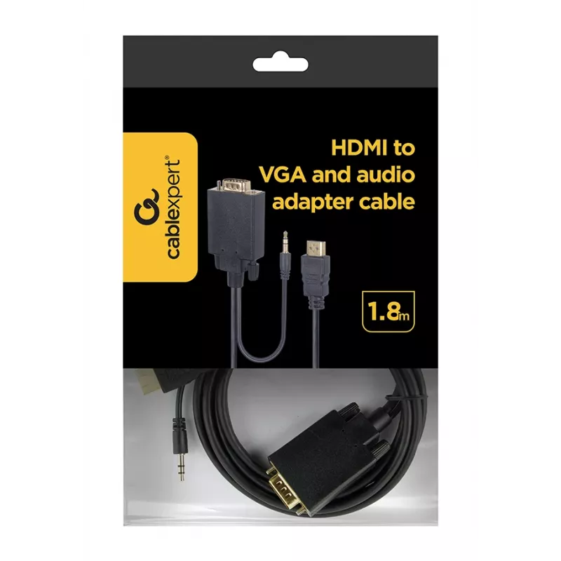 GEMBIRD cavo adattatore HDMI su VGA e audio, porta singola, 1,8 m - nero