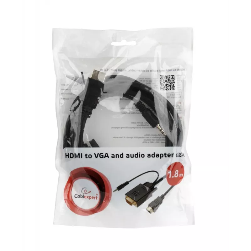 GEMBIRD cavo adattatore HDMI su VGA e audio, connettore singolo, 3 m, nero