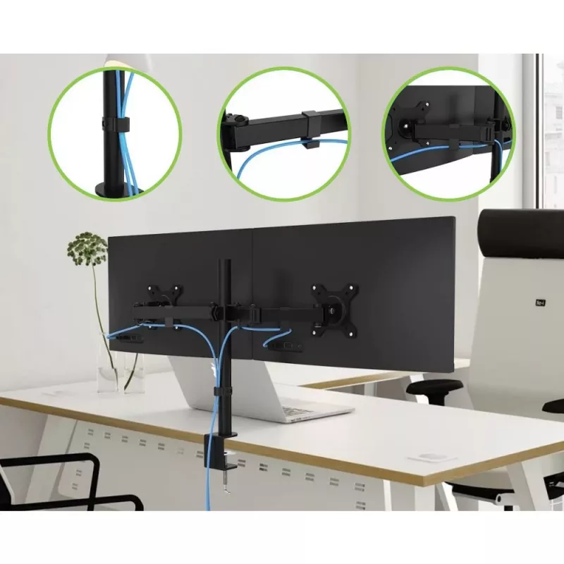 Stand da scrivania Techly per 2 monitor 13-27